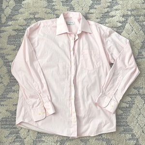 Mens Pink Long Sleeved Pierre Cardin Shirt